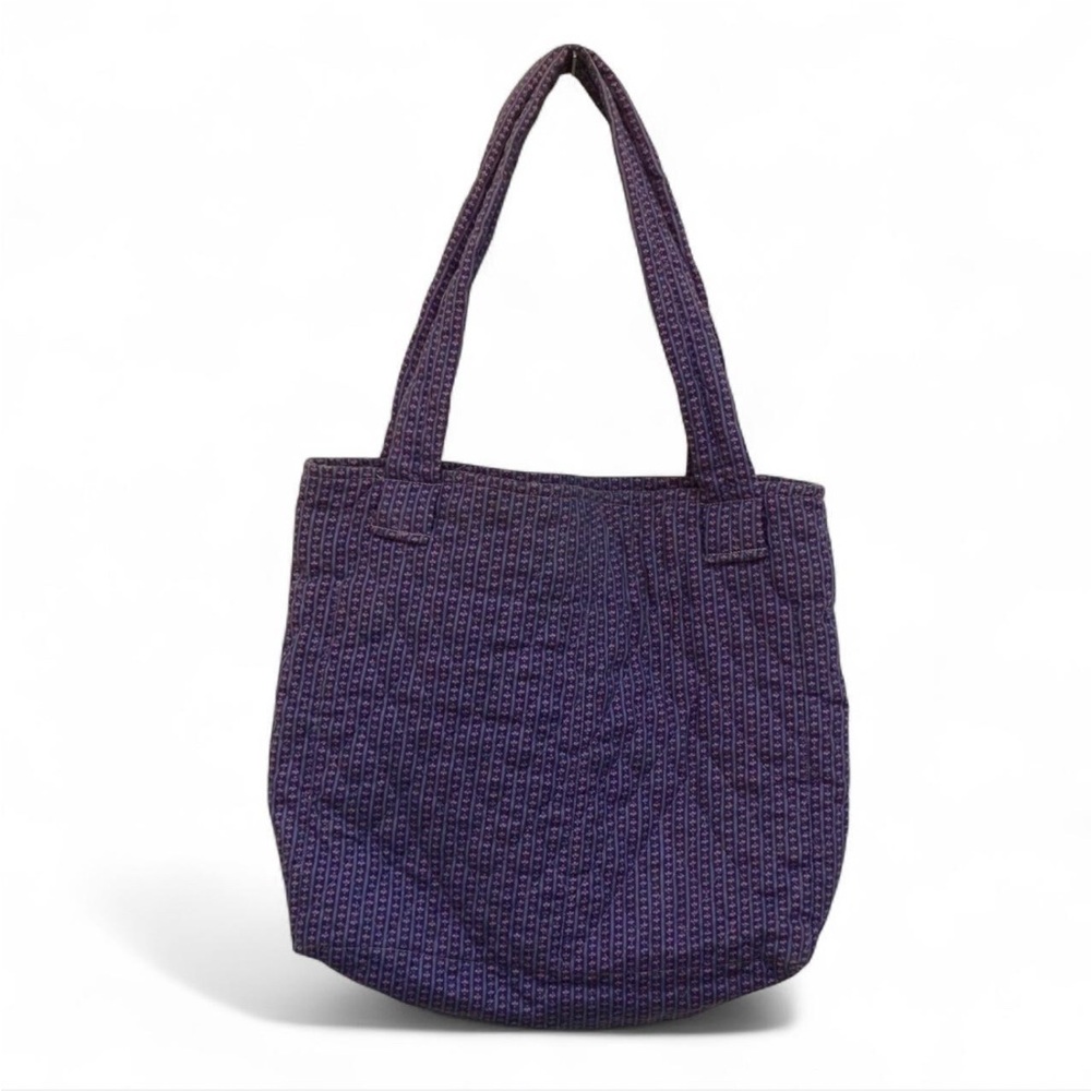 💚 VINTAGE Purple/Pink Quilted Fabric Shoulder Bag (OS)